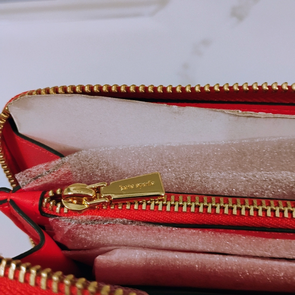 NWT Kate Spade Long Wallet - Pink & Red Ziparound w/GHW - Picture 8 of 13